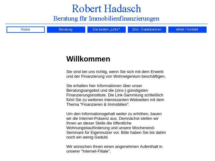 Internetseite 1999